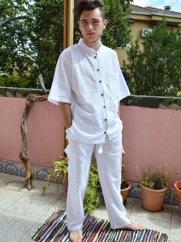 Pantalón blanco algodón Nepal chico