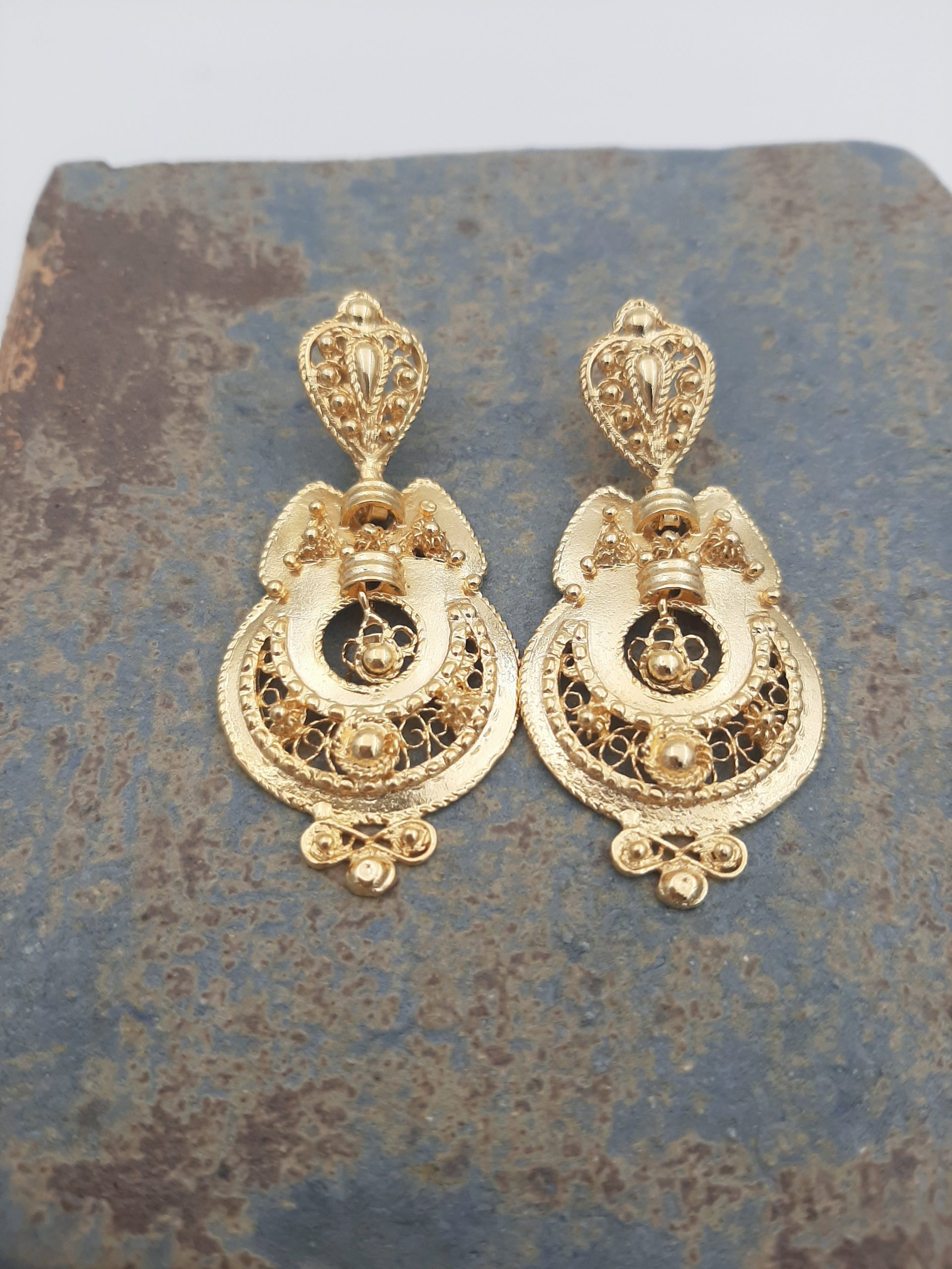 Pendientes Extremeños baño de Oro