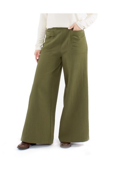 Pantalón 100% algodón ancho verde