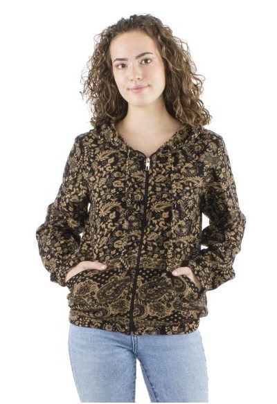 Chaqueta cremallera tapiz negra