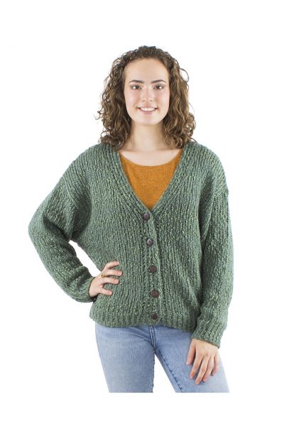 Chaqueta Punto Verde Casual con botones