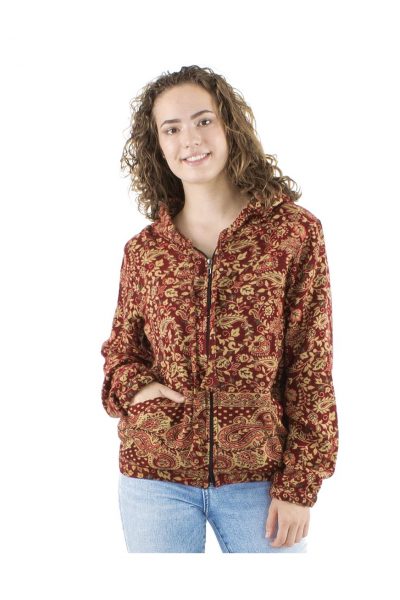 Chaqueta cremallera tapiz roja