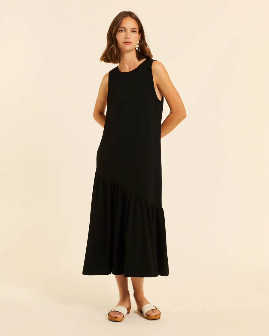 Vestido negro largo volante Pepaloves - Imagen 4