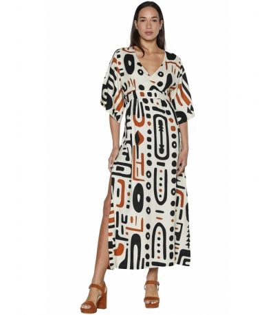Vestido afrovibes Babadesign manga corta