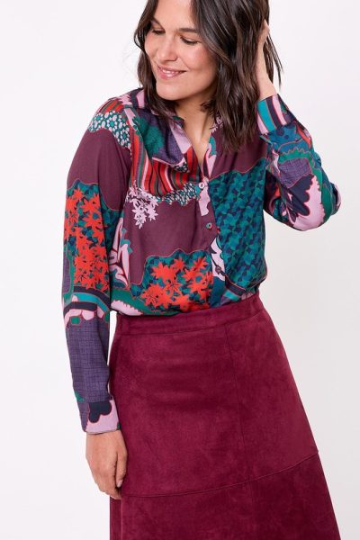 Blusa abotonada fluida brique EcoVero La fiancée