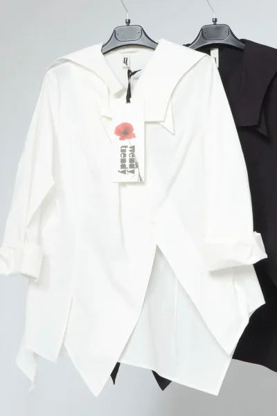 Camisa/chaqueta abotonada Blanca Origami Wendy Trendy