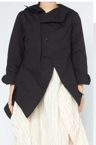 Camisa/chaqueta abotonada Negra Origami Wendy Trendy