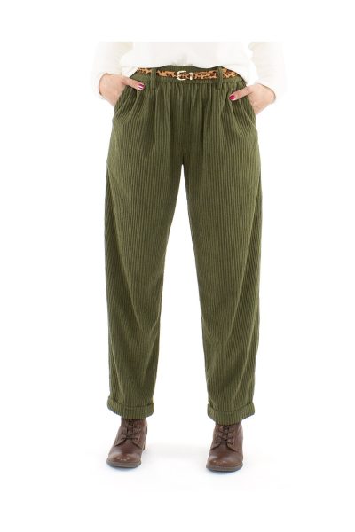 Pantalón terciopelo  corte recto Coline Verde
