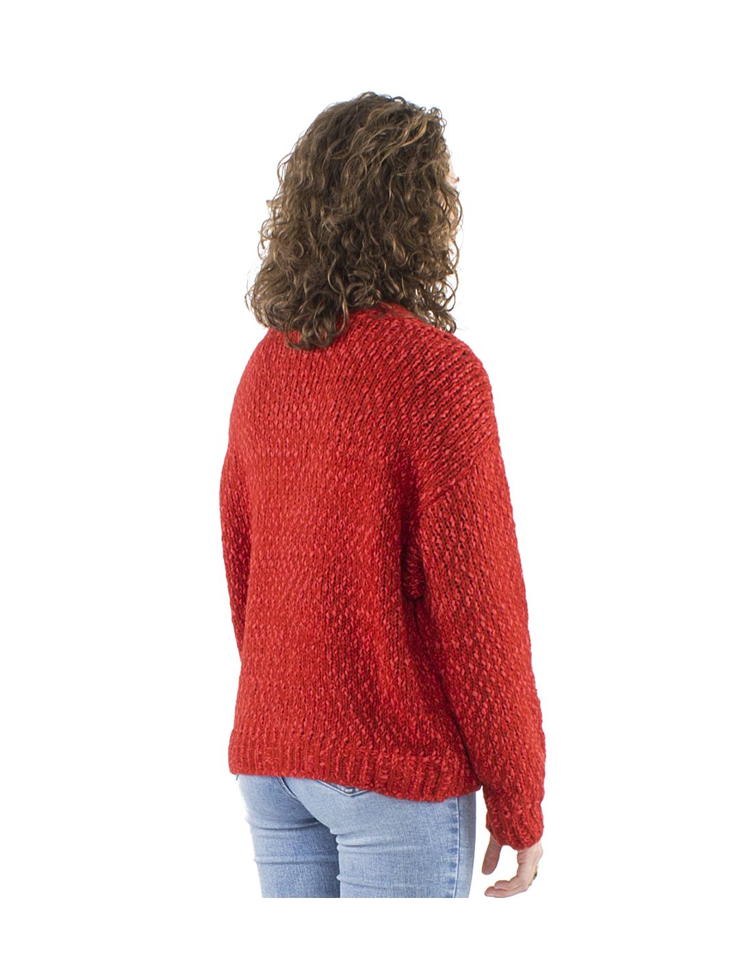 Chaqueta punto Coline abotonada Roja - Imagen 2